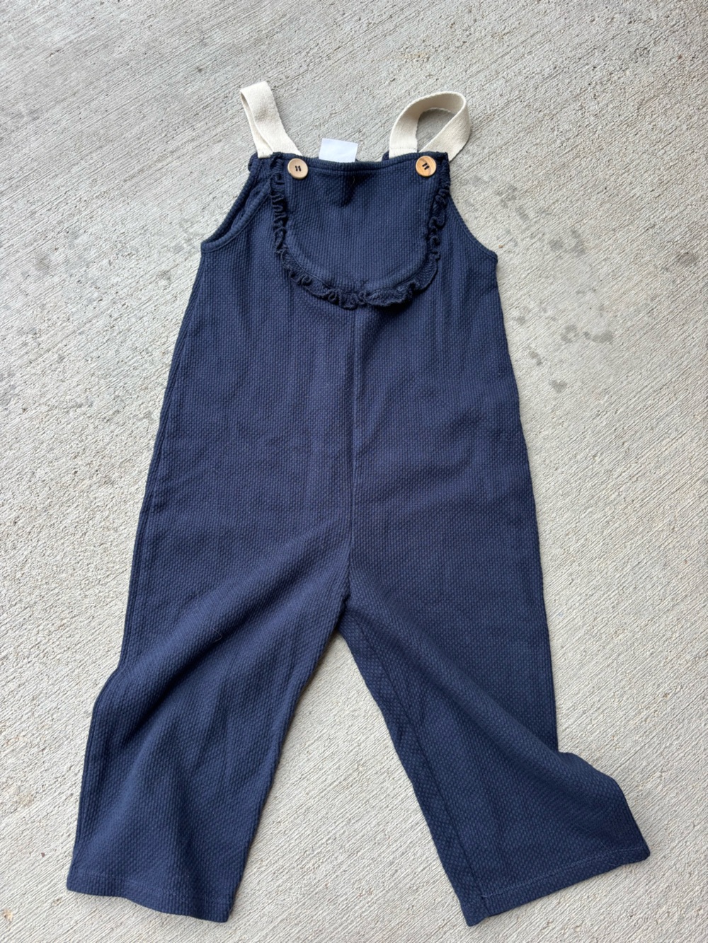 Zara Navy Blue Textured One-Piece Bodysuit